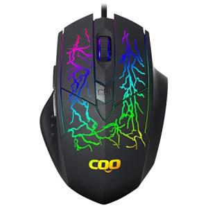 マウス有線 ゲーミングマウス 6ボタン LEDライトマウス バックライトマウス DPIマウス 六段DPI調節 最大6400DPI RGB