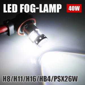 LED フォグランプ H8 H11 H16 HB4 JAP製 40W 6500K 2個 車検対応