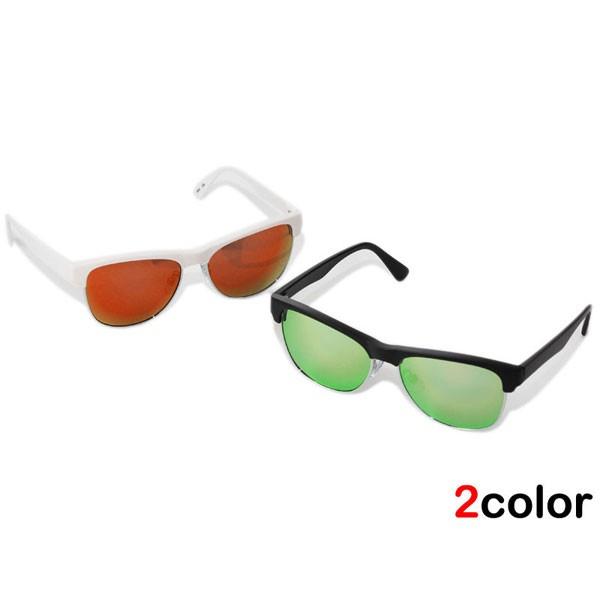 セール サングラス メンズ レディース ボストン型 ミラーレンズ wt bk