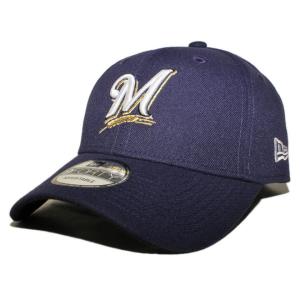 ニューエラ ストラップバックキャップ 帽子 NEW ERA 9forty メンズ レディース MLB ミルウォーキー ブルワーズ nv｜liberalization