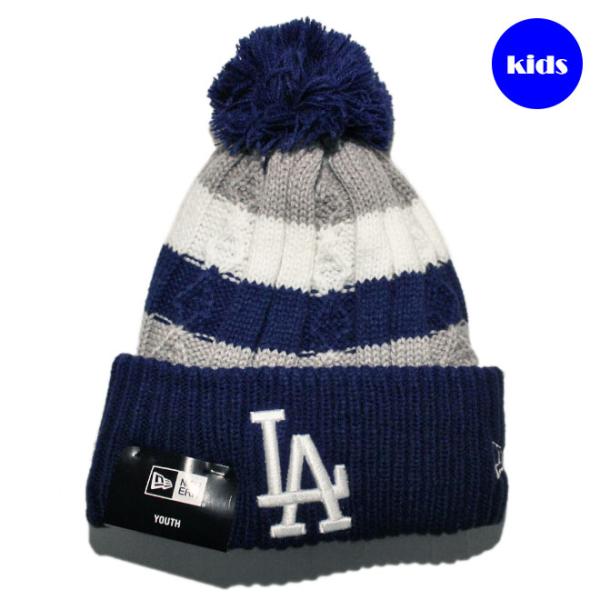 子供用 ニューエラ ニット帽 帽子 NEW ERA キッズ MLB ロサンゼルス ドジャース bl ...