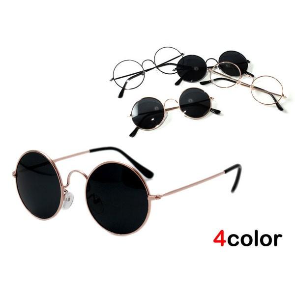 セール サングラス メンズ レディース ラウンド型 丸メガネ 伊達めがね bk