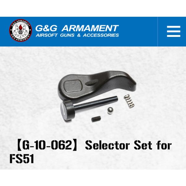 G&amp;G G-10-062 Selector Set for FS51