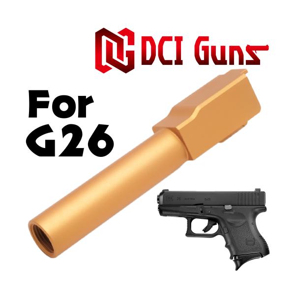DCI GUNS 11mm正ネジメタルアウターバレル 東京マルイ G26用 GOLD