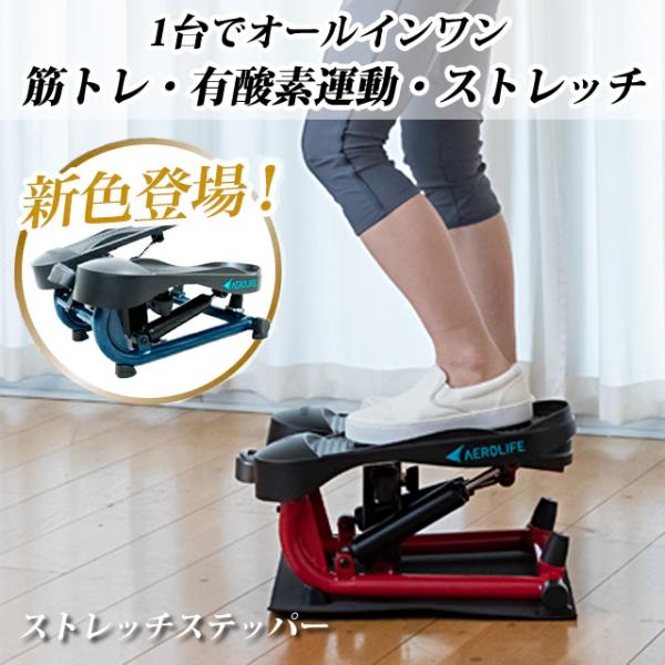 ステッパー ストレッチステッパー DR-3835 レッド ネイビー 保護マット付 ステップ ストレッ...