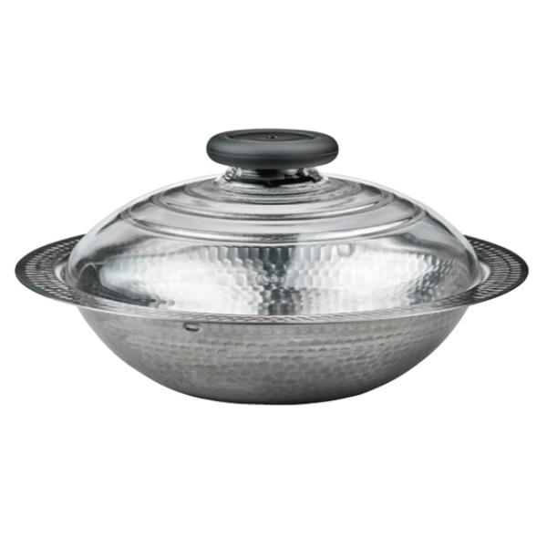 HARIO ハリオ フタがガラスのIH対応ステンレス鍋 雪平 MIS-26 日本製