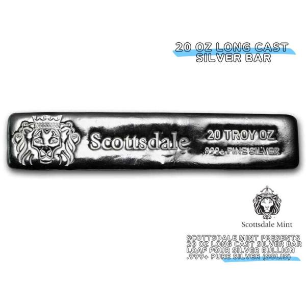 【品質保証書付き】正規販売店 20オンス キャスト シルバー バー | スコッツデール ミント シル...