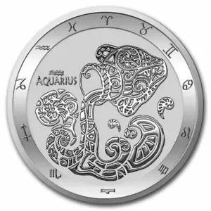2022 トケラウ星座シリーズ アクエリアス 1 オンス シルバー BU コイン カプセル入り