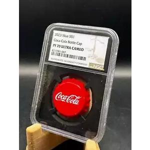 2023 ニウエ S$1 コカ・コーラ ボトル キャップ .999 シルバー コイン NGC PF70 U-CAM ブラック コア