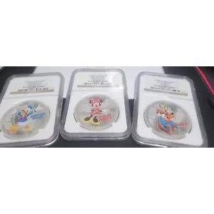 (3) 2014 シルバー ニウエ $2 ディズニー キャラクター カラーライズド コイン NGC PF 70 ウルトラ カメオ