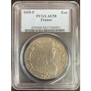 ルイ 14 世 (1643-1715) - ウィック ロングへのベアンの ECU - 1655 F (ポー) - IN 58