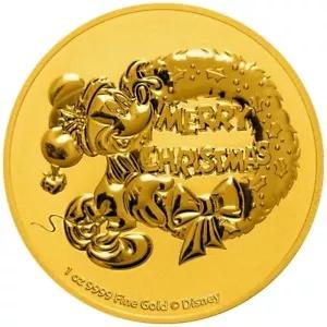 1 オンス $250 ニウエ ディズニー - ミッキーマウス クリスマス 2021 ニウエ ゴールド コイン-