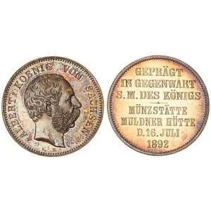 ザクセン 2 マーク 1892 E on The M?nzbeuch Des King Proof 106367