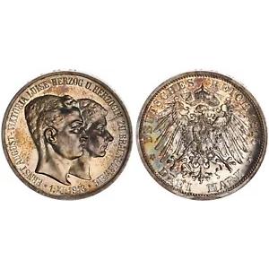 ブラウンシュバイク ヴォルフェンビュッテル 3 マーク 1915 A プルーフ 105130