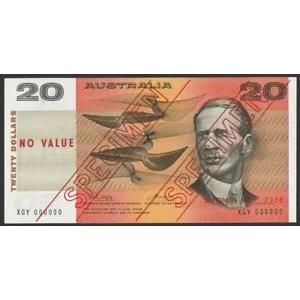 オーストラリア $20 Phillips-Wheeler Australia 標本タイプ 3 & 価値なし。 UNC.
