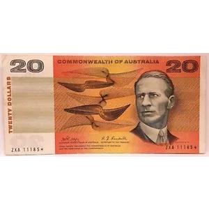 オーストラリア 1968 年 220 ドル紙幣。スターノート。フィリップス/ランドール