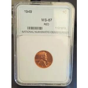 1949 p RED MS 67 1 セント USA 高級コイン 米国