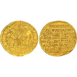 ヘッセン カッセル 1 デュカット ゴールド 1637 - ウィロー ツリー - ヴィルヘルム 5 世 デア レジスタント 90699