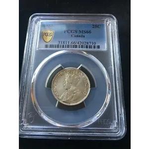 1932 PCGS カナダ等級 ?25 セント、**MS-66** #8710