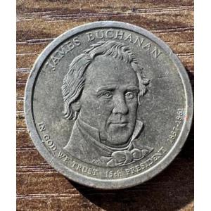 レア アンティーク ジェームズ ブキャナン 1 ドル コイン 1857-1861 - - 第 15 代大統領