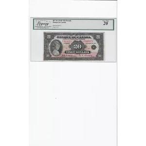 1935 BOC $20 Note BC-10、Ser #F 009072 Osb/Tow LEGACY VF-20 フランス語、わずかな汚れ