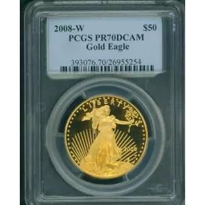 2008-W $50 ゴールド イーグル 1 オンスPCGS PF70 PF-70 プルーフ PR70 PR-70 PR70-DCAM 希少!!