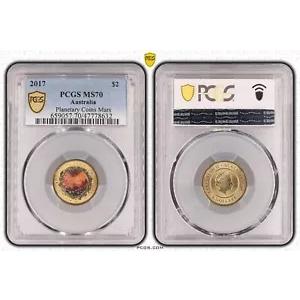 オーストラリア 2017 プラネタリー コイン マーズ $2 PCGS MS70 Eq トップ ポップ #8632