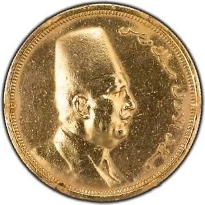 1340 1922 エジプト 金貨 キング フアド I. 500 ピアストル 研磨済み - 造幣局 1800