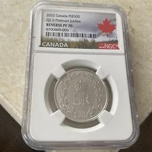 2022カナダ プラチナ $300 CoinQE 2 プラチナ ジュビリー リバース PR 70 RCM コイン