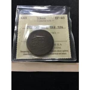 Lower Canada Token LC-10A1 Breton #524、ICCS Graded**EF-40** 証明書番号 XNP 491