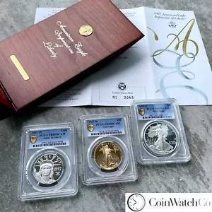 1997 アメリカン イーグル プラチナ ゴールド シルバー インプレッション リバティ セット PCGS PF 69 DCAM