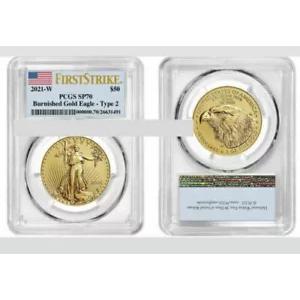 アメリカン イーグル 2021 W $50 ゴールド 未流通 タイプ 2 - 21EHN PCGS MS70 SP70 プレ