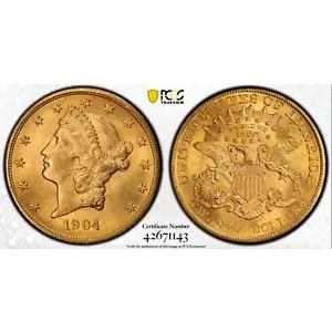 1904 PCGS MS65+ $20 ゴールド リバティ ダブル イーグル