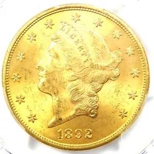 1892-S リバティ ゴールド ダブル イーグル $20 コイン - PCGS MS63 (BU UNC) - $5,250 相当