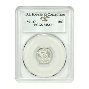 1891-O 10C PCGS MS66+ 例: D.L.ハンセン