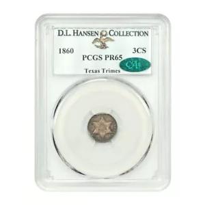 1860 3CS PCGS/CAC PR65 例: D.L.ハンセン