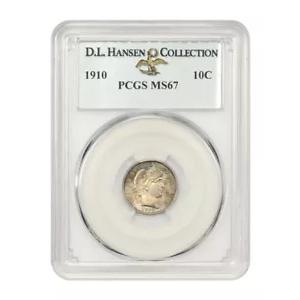 1910 10c PCGS MS67 例: D.L.ハンセン