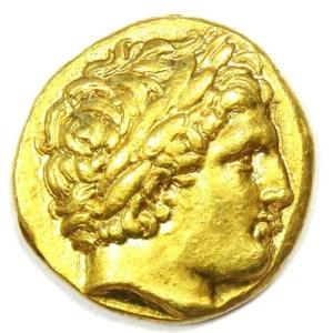 フェリペ 2 世ゴールド AV スターター ゴールド ギリシャ マケドニア コイン、紀元前 359 年。 NGCタグ/エッジ修復済み