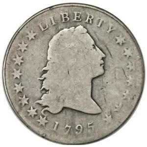 1795 $1 流れる髪、2 つの葉、B-1、BB-21、R.2、良好 4 PCGS