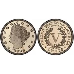 1888 5C リバティ ニッケル PCGS PR66CAM 美しい音色 POP (19/3)