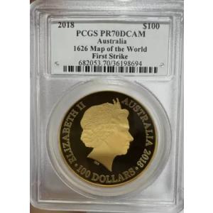 2018 PCGS PR70DCAM オーストラリア 1626 世界地図の先制攻撃