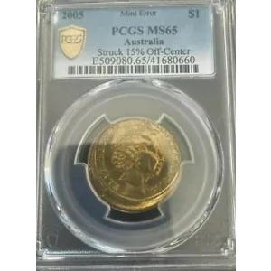 2005 15% オフ センター $1 エラー コイン PCGS MS65