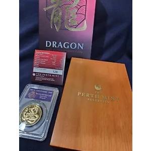 2021 パース ミント 1 オンス ゴールド ドラゴン プルーフ (箱/COA 付き) ミンテージ 188 ポップ 41