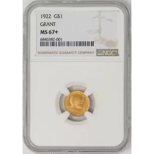 1922 $ グラント ゴールド ドル MS67+ NGC 948508-18