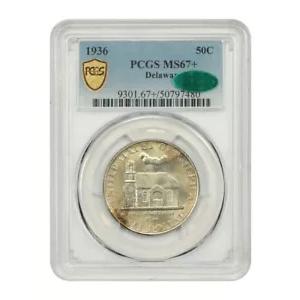 1936 50C デラウェア PCGS/CAC MS67+ - クラシック シルバー 記念品