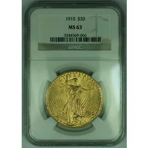 1910年 $20セントゴーデンス ダブルイーグル金貨 NGC MS-63