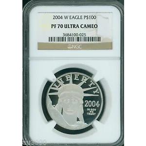 2004-W $100 プラチナ イーグル 1 オンスNGC PF70 プルーフ PR70 キー日付 !!