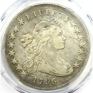 1796 ドレープ バスト シルバー ダラー 1 ドル スモール イーグル コイン - 認定 PCGS VF 詳細
