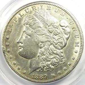 1889-CC モーガン シルバー ダラー 1 ドル カーソン シティ コイン - 認定 ANACS AU50 詳細