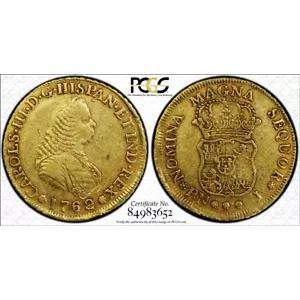 G027 非常に珍しいコロンビア。 1762-J 4 エスクード ゴールド。ポパヤンミント。 PCGS XFの詳細